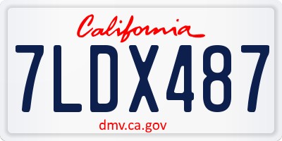 CA license plate 7LDX487