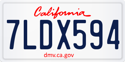 CA license plate 7LDX594