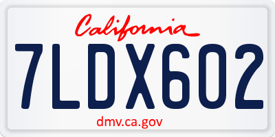 CA license plate 7LDX602