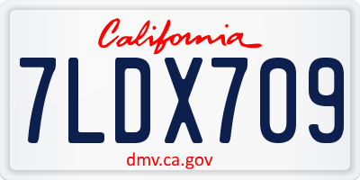 CA license plate 7LDX709