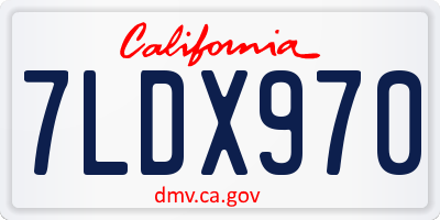 CA license plate 7LDX970