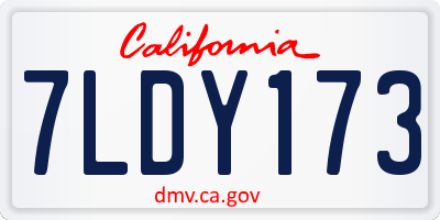 CA license plate 7LDY173