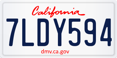 CA license plate 7LDY594