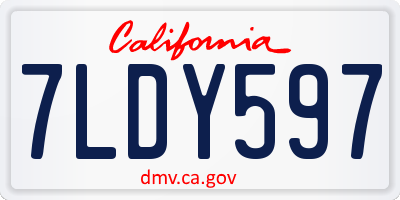 CA license plate 7LDY597