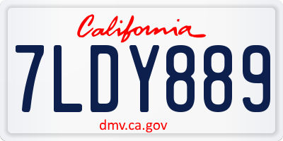CA license plate 7LDY889