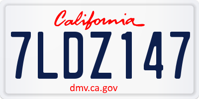 CA license plate 7LDZ147