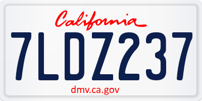 CA license plate 7LDZ237