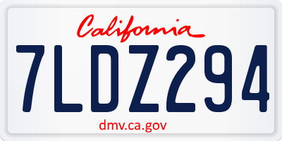 CA license plate 7LDZ294