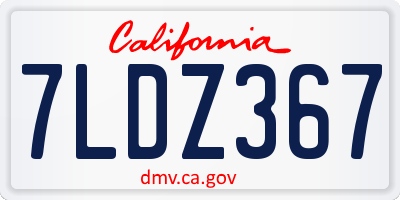 CA license plate 7LDZ367