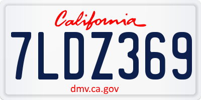 CA license plate 7LDZ369