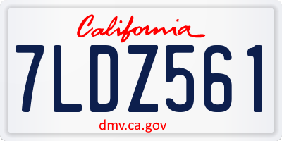 CA license plate 7LDZ561