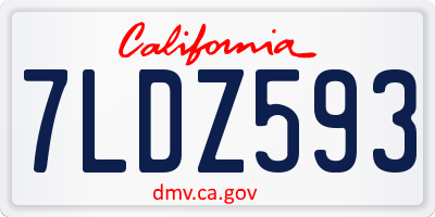 CA license plate 7LDZ593