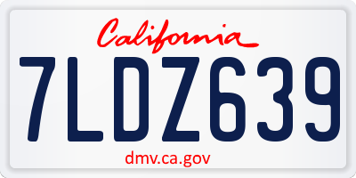 CA license plate 7LDZ639