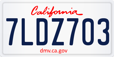 CA license plate 7LDZ703
