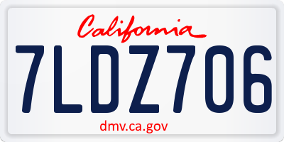 CA license plate 7LDZ706