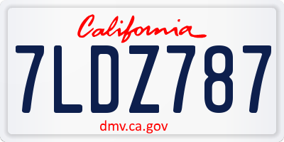 CA license plate 7LDZ787