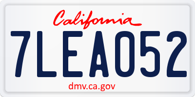 CA license plate 7LEA052