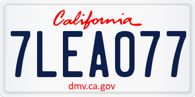 CA license plate 7LEA077