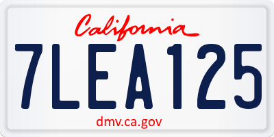 CA license plate 7LEA125