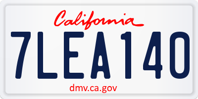 CA license plate 7LEA140