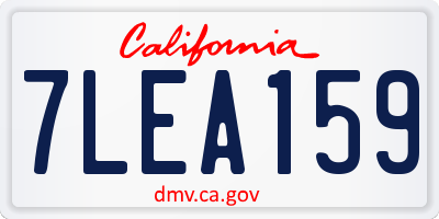 CA license plate 7LEA159