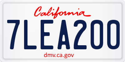 CA license plate 7LEA200