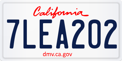 CA license plate 7LEA202