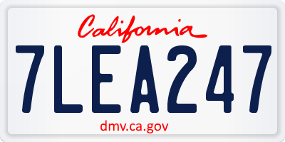CA license plate 7LEA247