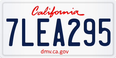 CA license plate 7LEA295