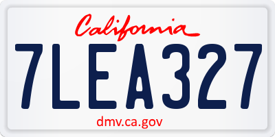 CA license plate 7LEA327