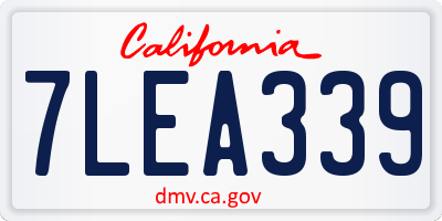 CA license plate 7LEA339