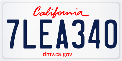 CA license plate 7LEA340