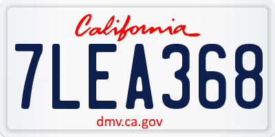 CA license plate 7LEA368