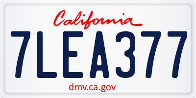 CA license plate 7LEA377