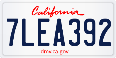 CA license plate 7LEA392