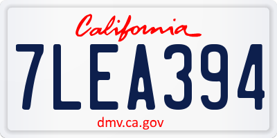 CA license plate 7LEA394