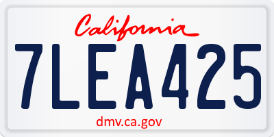 CA license plate 7LEA425