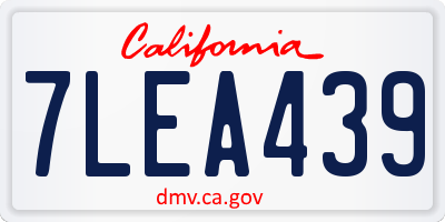 CA license plate 7LEA439