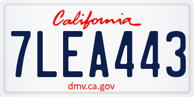 CA license plate 7LEA443