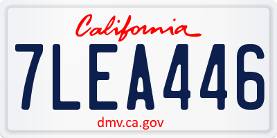 CA license plate 7LEA446