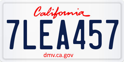 CA license plate 7LEA457