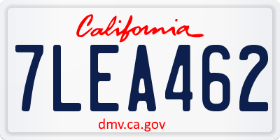 CA license plate 7LEA462