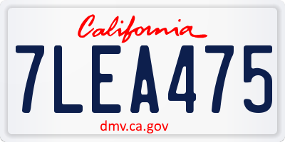 CA license plate 7LEA475