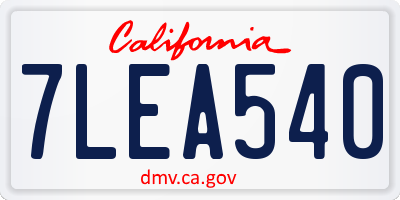 CA license plate 7LEA540