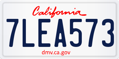 CA license plate 7LEA573