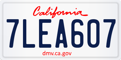 CA license plate 7LEA607