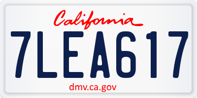 CA license plate 7LEA617