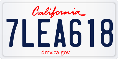 CA license plate 7LEA618
