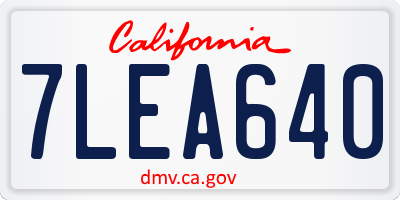 CA license plate 7LEA640