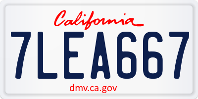 CA license plate 7LEA667